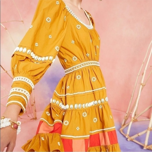 Ulla Johnson Adama Dress in Ochre FLAWED - Picture 4 of 9